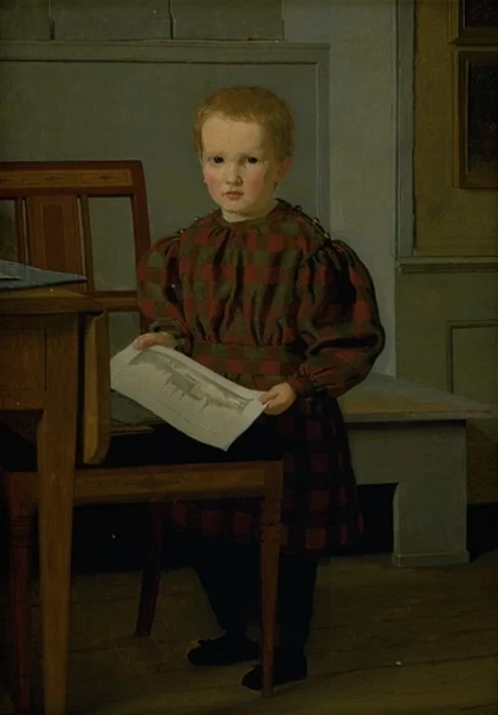 Christen Købke - Il figlio Julius de pittore C.W. Eckersberg, nello studio del padre, Statens Museum for Kuns, Copenaghen